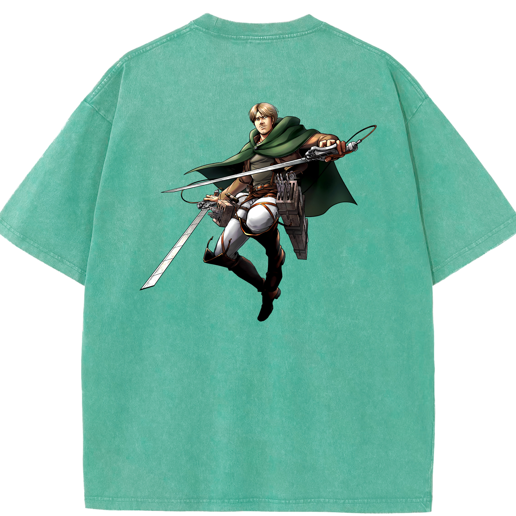 （画像用） 進撃の巨人 Attack on Titan 綿100% ヴィンテージ風 半袖Tシャツ（背面プリント）